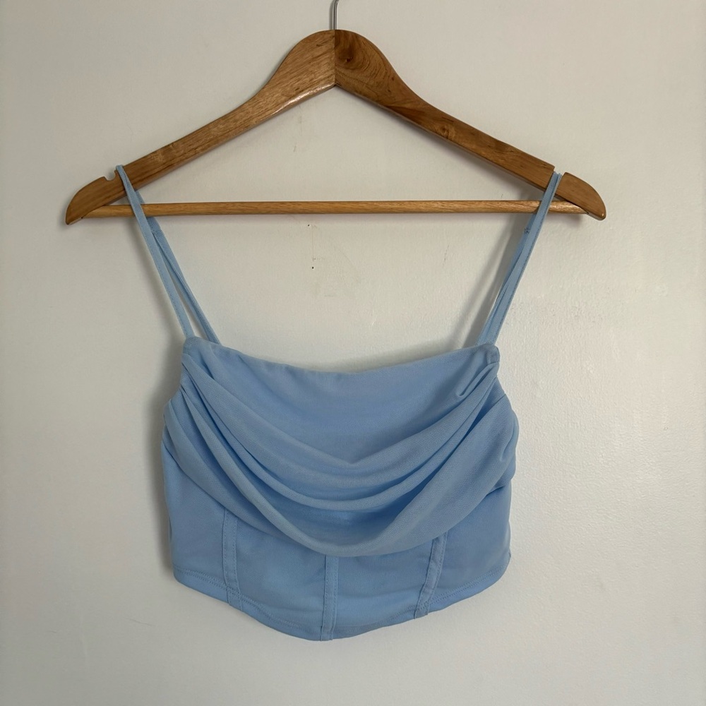 Blue cropped cami top